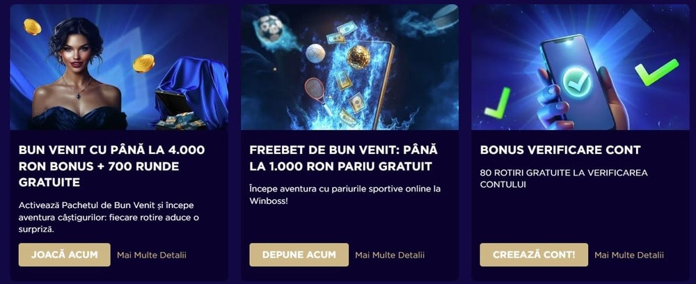 Bonusuri și promoții WinBoss casino 